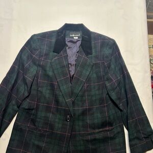 Sag Harbor Green and Black Plaid Blazer